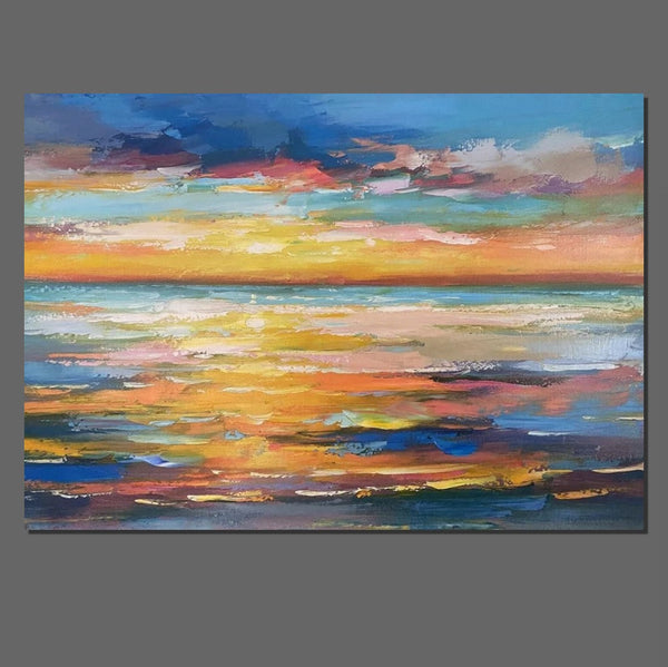 Hand Painted Acrylic Painting, Original Landscape Paintings, Wall Painting for Living Room, Canas Paintings for Dining Room-LargePaintingArt.com