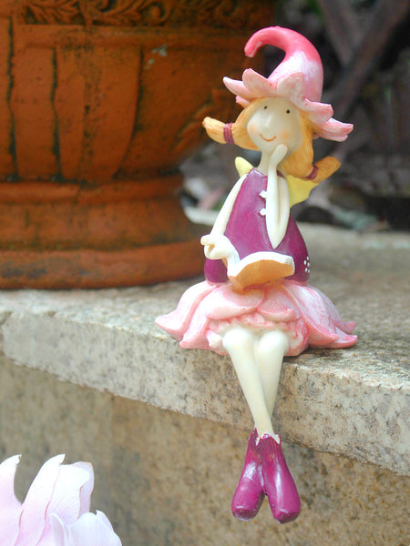 Lovely Flower Fairy Statue for Garden, Beautiful Cute Garden Courtyard Ornaments, Creative Villa Outdoor Decor Gardening Ideas, Unique Modern Garden Sculptures-LargePaintingArt.com