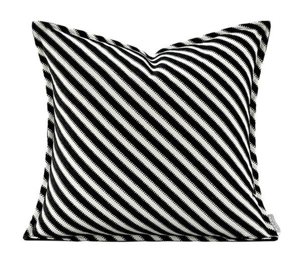Modern Pillows for Couch, Black and White Stripe Modern Pillows, Decorative Throw Pillows for Living Room, Modern Sofa Pillows-LargePaintingArt.com