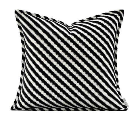 Modern Pillows for Couch, Black and White Stripe Modern Pillows, Decorative Throw Pillows for Living Room, Modern Sofa Pillows-LargePaintingArt.com