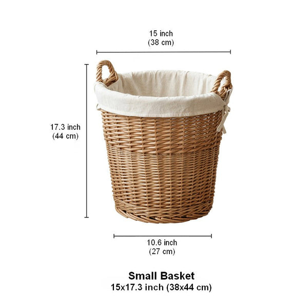 Large Food Storage Basket with Handle, Natural Hand-woven Wicker Storage Basket for Clothes, Willow Weaving Baskets for Clothes, Extra Large Kitchen Storage Baskets-LargePaintingArt.com
