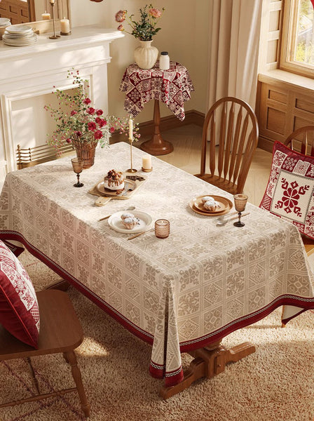 Large Table Cover for Dining Room Table, Holiday Rectangular Tablecloth for Dining Table, Modern Rectangle Tablecloth for Oval Table-LargePaintingArt.com
