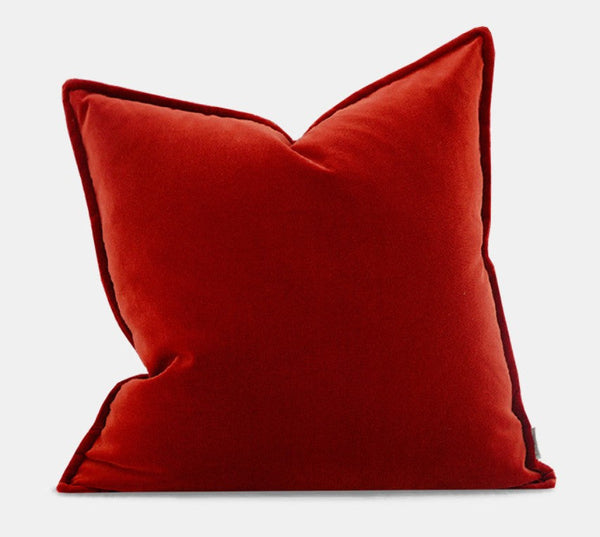 Decorative Pillow Covers, Large Modern Sofa Cushion, Modern Pillows for Couch, Red Decorative Throw Pillows for Living Room-LargePaintingArt.com
