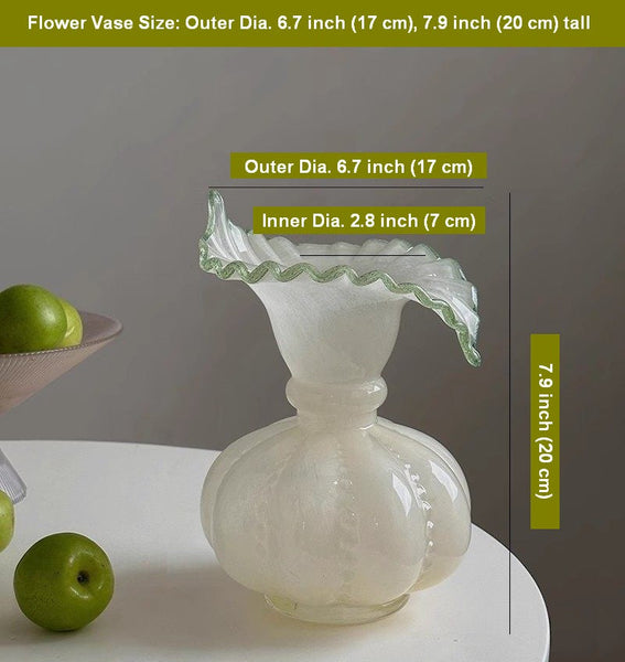 Creative Modern Vase for Living Room, Decorative Flower Vases on Table, Small Flower Vase, Modern Glass Flower Vases, Handmade Glass Bud Vases-LargePaintingArt.com
