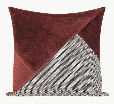 Red Modern Sofa Throw Pillows, Red Decorative Throw Pillows for Couch, Large Abstract Contemporary Throw Pillow for Interior Design-LargePaintingArt.com