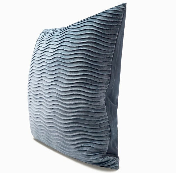 Abstract Blue Decorative Throw Pillows, Large Simple Throw Pillow for Interior Design, Geometric Contemporary Square Modern Throw Pillows for Couch-LargePaintingArt.com