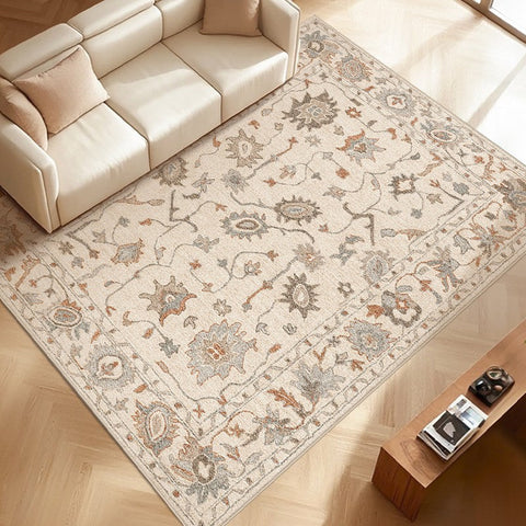 Flower Pattern Modern Rugs for Farmhouse, Bedroom Modern Rugs, Modern Rugs for Dining Room, Modern Rugs for Living Room-LargePaintingArt.com
