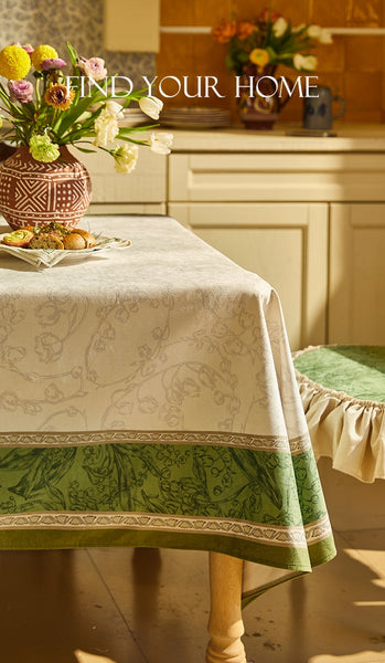 Lilies of the Valley, Flower Pattern Tablecloth, Rectangle Tablecloth for Dining Room Table, Square Tablecloth, Farmhouse Table Cloth, Wedding Tablecloth, Waterproof Tablecloth-LargePaintingArt.com