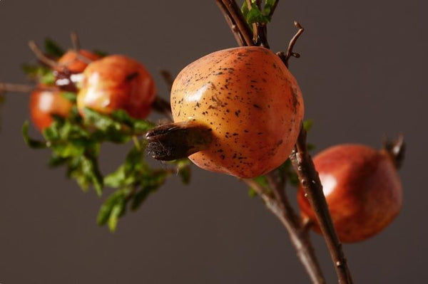 Rustic Artificial Large Pomegranate Fruit, Stem 36" Tall, Flower Arrangement-LargePaintingArt.com