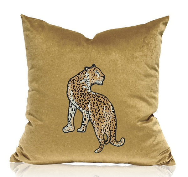 Contemporary Throw Pillows, Cheetah Decorative Cushion, Modern Sofa Pillows, Decorative Pillows for Living Room-LargePaintingArt.com