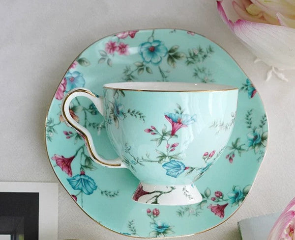 Elegant Coffee Cup, Porcelain Coffee Cups, Coffee Cup in Gift Box, Porcelain Tea cups, Vintage Tea Cup Set, British Tea Cup with Saucer, Afternoon Tea Cup with Saucer Set-LargePaintingArt.com