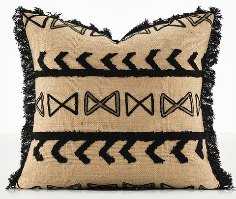 Ethnic Square Modern Throw Pillows for Couch, Contemporary Modern Sofa Pillows, Decorative Throw Pillows for Bedroom, Large Throw Pillow for Interior Design-LargePaintingArt.com