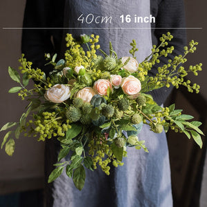 Spring Flower Arrangement for Living Room, Ranunculus Asiaticus, Globe Amaranth, Botany Plants, Beautiful Modern Flower Arrangement Ideas for Home Decoration-LargePaintingArt.com