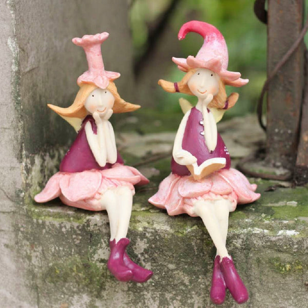 Lovely Flower Fairy Statue for Garden, Beautiful Cute Garden Courtyard Ornaments, Creative Villa Outdoor Decor Gardening Ideas, Unique Modern Garden Sculptures-LargePaintingArt.com