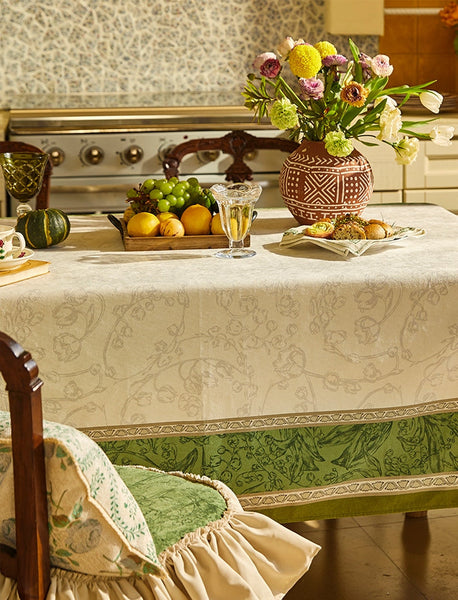 Lilies of the Valley, Flower Pattern Tablecloth, Rectangle Tablecloth for Dining Room Table, Square Tablecloth, Farmhouse Table Cloth, Wedding Tablecloth, Waterproof Tablecloth-LargePaintingArt.com