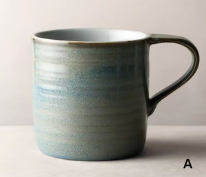 Creative Handmade Coffee Mugs, Blue Green Black Ceramic Coffee Mugs, Large Modern Handmade Pottery Coffee Cup, Large Capacity Coffee Mugs-LargePaintingArt.com