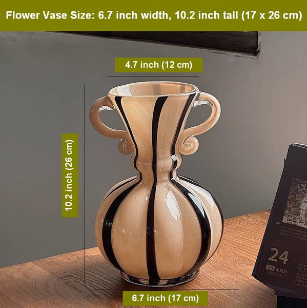 Creative Modern Vases for Living Room, Flower Vases on Table, Modern Glass Flower Vases, Glass Flower Vases, Handmade Glass Bud Vases-LargePaintingArt.com