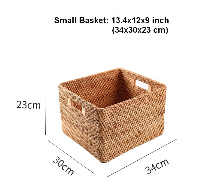 Large Storage Basket for Living Room, Kitchen Storage Baskets, Woven Storage Basket for Shelves, Rattan Storage Baskets for Toys-LargePaintingArt.com