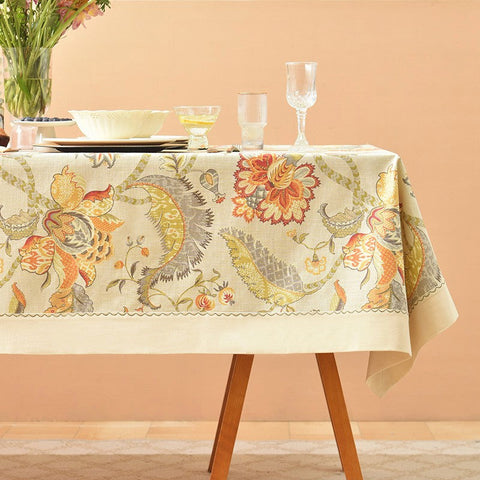 Extra Large Rectangle Tablecloth for Dining Room Table, Country Farmhouse Tablecloth, Square Tablecloth for Round Table, Rustic Table Covers for Kitchen-LargePaintingArt.com