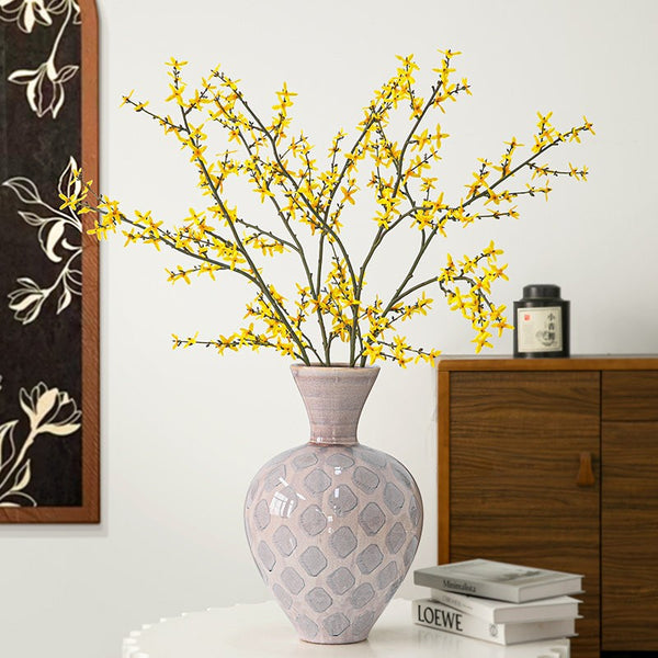 Unique Porcelain Flower Vases, Flower Vases on Table, Contemporary Vases for Modern Home Decor, Ceramic Bouquet Vases, Dining Table Centerpiece-LargePaintingArt.com