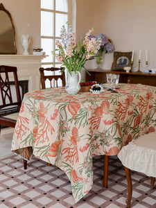 Modern Rectangle Tablecloth for Dining Room Table, Sea Shell Pattern Tablecloth, Square Tablecloth, Farmhouse Table Cloth, Wedding Tablecloth-LargePaintingArt.com