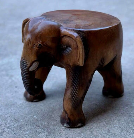 Elephant Wooden Stool, Elephant Sofa Stool, Dining Table Stool, Handmade Solid Wood low Stool, Creative Shoe-changing Stool-LargePaintingArt.com