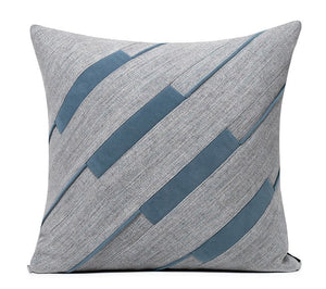 Grey Blue Decorative Pillows, Grey Throw Pillow for Couch, Simple Modern Sofa Pillows, Modern Throw Pillows for Couch-LargePaintingArt.com