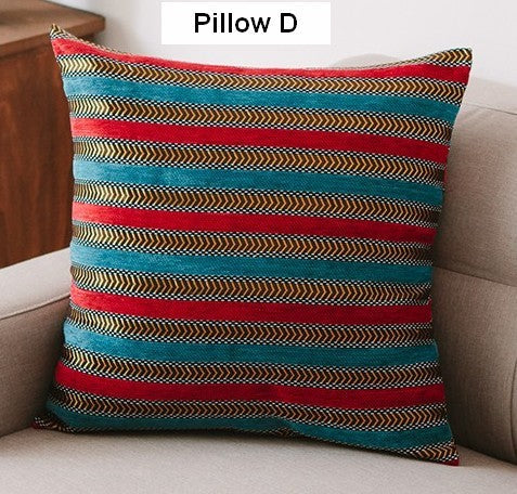 Decorative Throw Pillows for Living Room, Bohemian Style Chenille Pillow Cover, Bohemian Decorative Sofa Pillows-LargePaintingArt.com