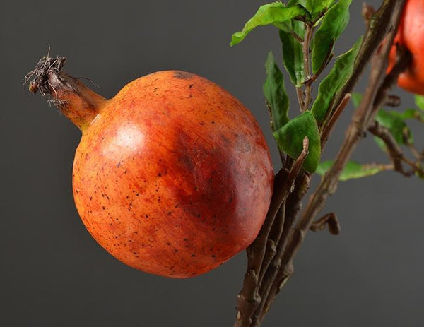 Rustic Artificial Large Pomegranate Fruit, Stem 36" Tall, Flower Arrangement-LargePaintingArt.com