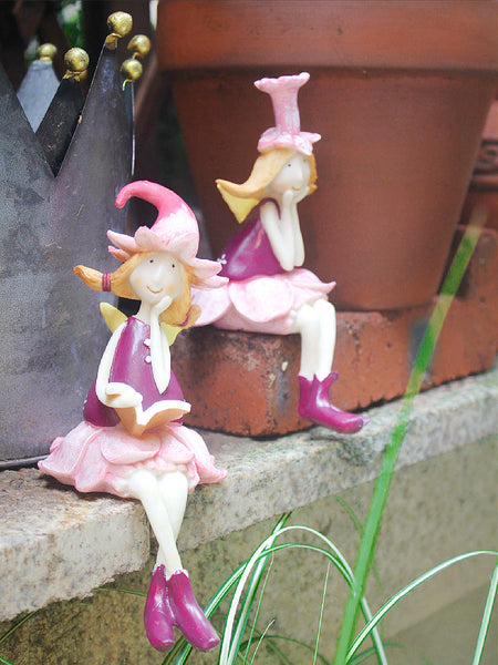 Lovely Flower Fairy Statue for Garden, Beautiful Cute Garden Courtyard Ornaments, Creative Villa Outdoor Decor Gardening Ideas, Unique Modern Garden Sculptures-LargePaintingArt.com