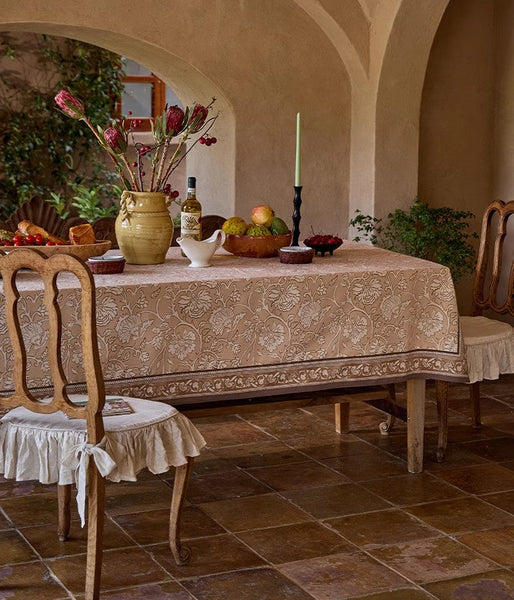 Farmhouse Table Cloth, Extra Large Rectangular Table Covers for Kitchen, Dining Room Flower Table Cloths, Square Tablecloth for Round Table-LargePaintingArt.com