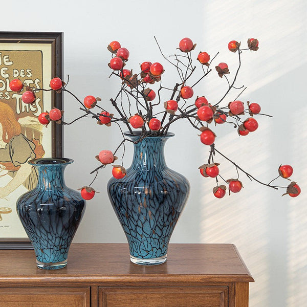 Handmade Liuli Vases, Centerpiece Vases on Table, Colored Glaze Vase for Modern Home Decor, Glass Bud Vases, Bouquet Flower Vase-LargePaintingArt.com