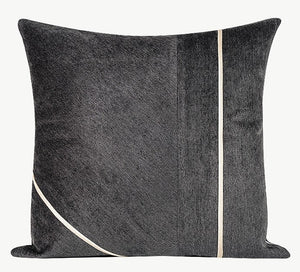 Contemporary Throw Pillow for Living Room, Modern Square Pillows, Abstract Black Throw Pillows for Couch, Simple Modern Sofa Throw Pillows-LargePaintingArt.com