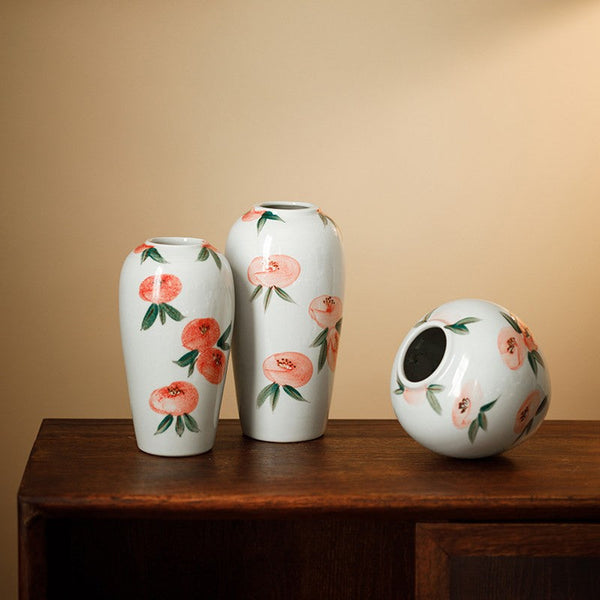 Handmade Water Holding Flower Vases, Modern Flower Vase Centerpiece on Table, Porcelain Flower Vases, Ceramic Bouquet Vases-LargePaintingArt.com