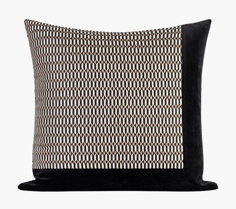 Abstract Contemporary Throw Pillow for Living Room, Black Decorative Throw Pillows for Couch, Large Modern Sofa Throw Pillows-LargePaintingArt.com