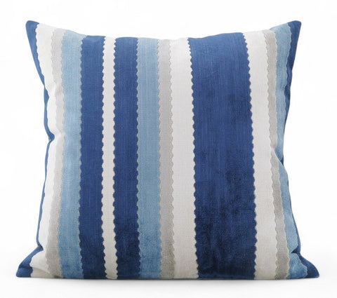 Contemporary Square Modern Throw Pillows for Couch, Large Abstract Blue Decorative Throw Pillows, Simple Throw Pillow for Interior Design, Modern Sofa Pillows-LargePaintingArt.com