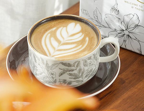 Vintage Bone China Porcelain Tea Cup Set, Unique British Tea Cup and Saucer in Gift Box, Royal Ceramic Cups, Elegant Ceramic Coffee Cups-LargePaintingArt.com