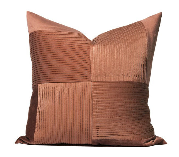 Large Modern Sofa Pillows, Decorative Modern Pillows for Couch, Brick Red Modern Pillows for Living Room, Contemporary Throw Pillows-LargePaintingArt.com