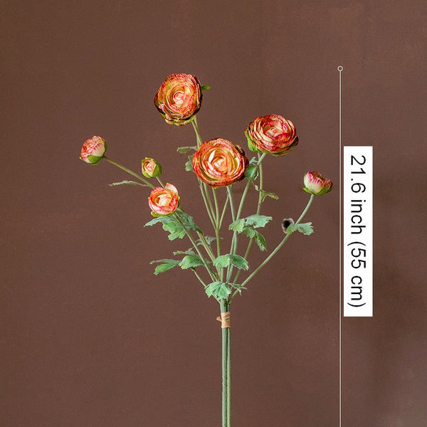 Dining Room Flower Arrangement Ideas, Ranunculus Asiaticus Flowers, Simple Modern Floral Arrangement Ideas for Home Decoration, Spring Artificial Floral for Bedroom-LargePaintingArt.com
