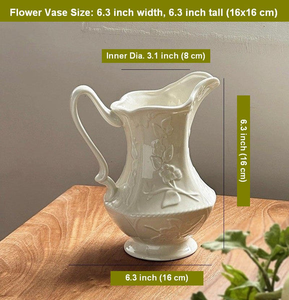 Ceramic Bud Vases, Small Flower Vases on Table, Rustic Porcelain Flower Vases, Handmade Water Holding Flower Vases-LargePaintingArt.com