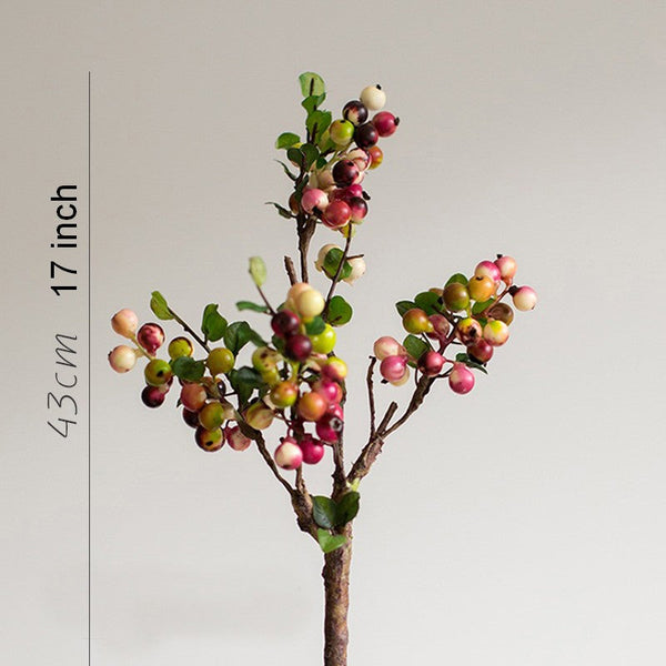 Cranberry Fruit Branch, Flower Arrangement Ideas for Living Room, Unique Artificial Flowers for Home Decoration, Spring Artificial Floral for Bedroom-LargePaintingArt.com