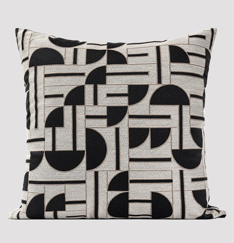 Geomeric Contemporary Pillows, Abstract Decorative Throw Pillows, Square Modern Throw Pillows for Couch, Large Simple Throw Pillow for Interior Design-LargePaintingArt.com