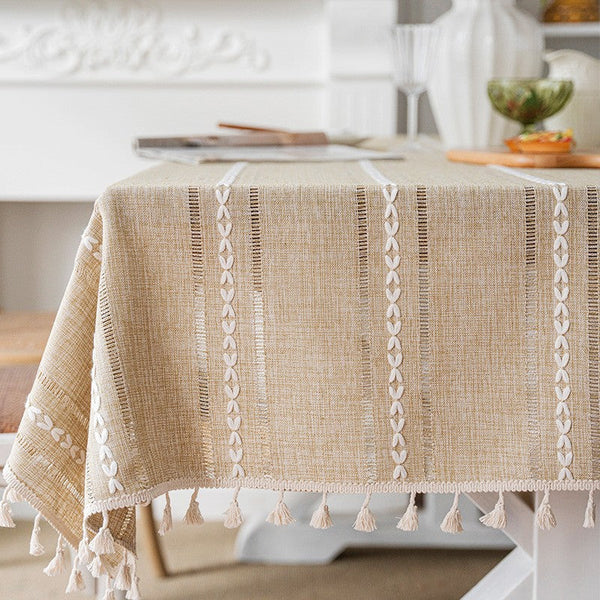 Extra Large Modern Rectangular Table Cloth for Dining Room Table, Linen Square Tablecloth for Kitchen, Large Table Covers for Sale-LargePaintingArt.com