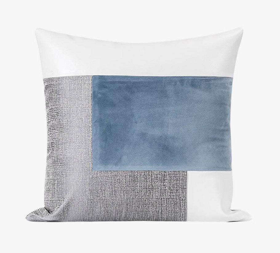 Sky Blue Abstract Contemporary Throw Pillow for Living Room, Modern Sofa Throw Pillows, Large Decorative Throw Pillows for Couch-LargePaintingArt.com
