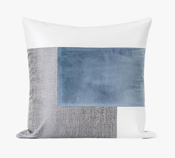 Sky Blue Abstract Contemporary Throw Pillow for Living Room, Modern Sofa Throw Pillows, Large Decorative Throw Pillows for Couch-LargePaintingArt.com
