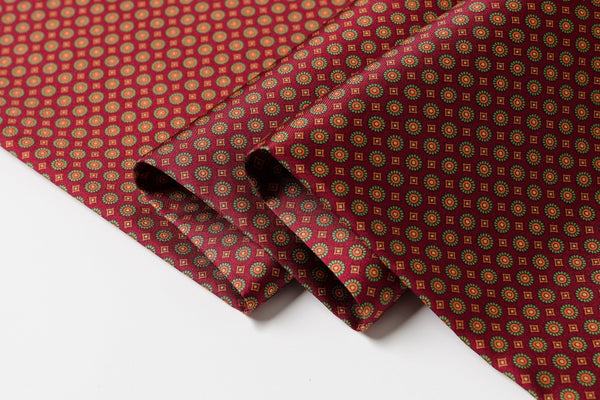 Red Mens Spring Autumn Scarf, Lightweight Silk Scarf Men, Formal Wear Silk Scarf, Silk Ascot For Men, Silk Neckerchief For Business, Mens Dress Silk Scarf, Long Silk Scarf for Men, High Quality Silk Necktie-LargePaintingArt.com