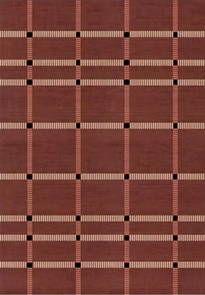 Contemporary Modern Carpets Next to Bed, Abstract Red Rugs for Living Room, Mid Century Area Rugs, Red Modern Rugs under Dining Room Table-LargePaintingArt.com