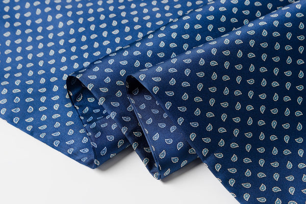 Formal Wear Silk Scarf, Silk Ascot For Men, Blue Mens Spring Autumn Scarf, Lightweight Silk Scarf Men, Silk Neckerchief For Business, Mens Dress Silk Scarf, Long Silk Scarf for Men, High Quality Silk Necktie-LargePaintingArt.com