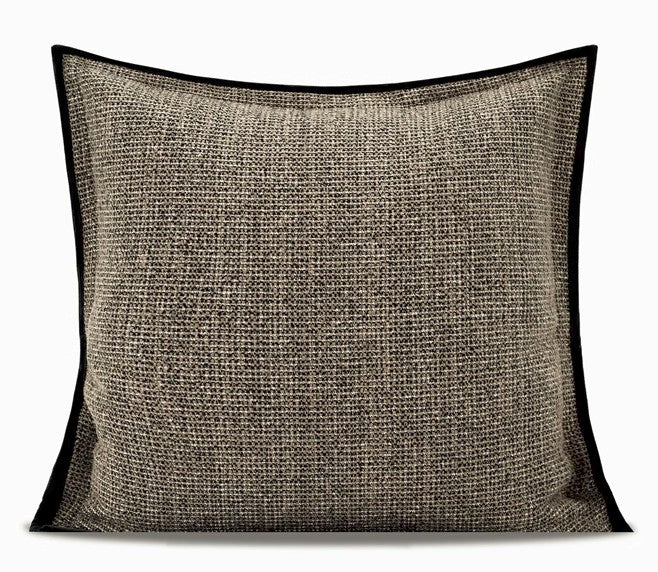 Large Grey Black Decorative Throw Pillows, Contemporary Square Modern Throw Pillows for Couch, Large Modern Sofa Pillows, Simple Throw Pillow for Interior Design-LargePaintingArt.com