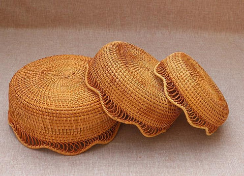 Woven Round Storage Basket, Cute Small Rattan Woven Baskets, Fruit Storage Basket, Storage Baskets for Kitchen-LargePaintingArt.com